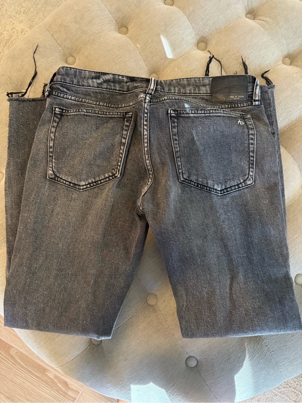 rag & bone Women's Straight Leg Jeans in Gray Denim